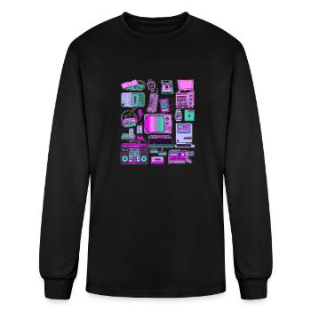 80's tech - Men's Long Sleeve T-Shirt - black - Front