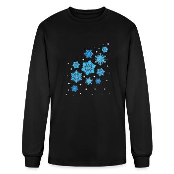 snowflakes - Men's Long Sleeve T-Shirt - black - Front