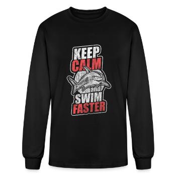 Pool Breaststroke Free Swimmer Competition - Men's Long Sleeve T-Shirt - black - Front