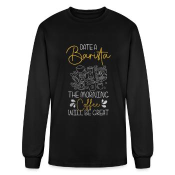 Bartender Caffeine Cappuccino - Men's Long Sleeve T-Shirt - black - Front