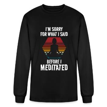 Meditation Buddhism Meditating Mindfulness - Men's Long Sleeve T-Shirt - black - Front