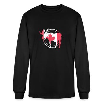 Canada Alaska Moose Head - Men's Long Sleeve T-Shirt - black - Front