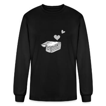 treasure chest symbol treasure hearts red - Men's Long Sleeve T-Shirt - black - Front
