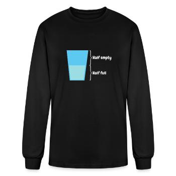 Le verre est à moitié vide à moitié plein w - T-shirt à manches longues Homme - noir - Devant
