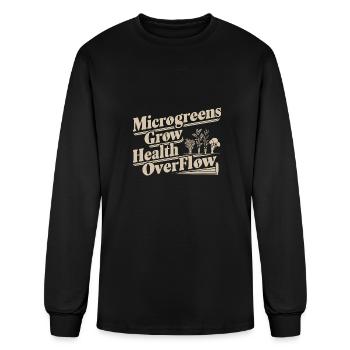 Microgreens Grow Health Overflow - Men's Long Sleeve T-Shirt - black - Front