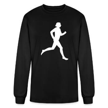 Runner Silhouette in Motion - Men's Long Sleeve T-Shirt - black - Front