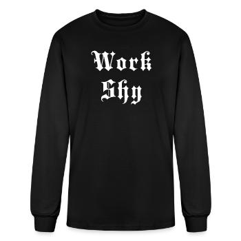 Work Shy - Men's Long Sleeve T-Shirt - black - Front