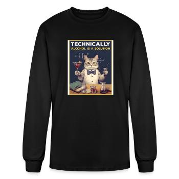 Technically Alcohol Is A Solution - Men's Long Sleeve T-Shirt - black - Front