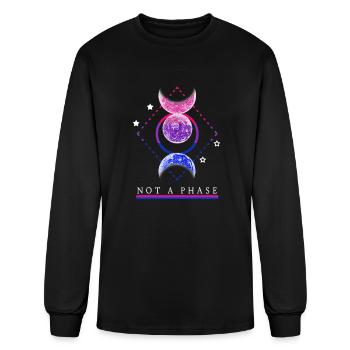 Bi Pride Not a Phase Bisexual Pride Moon - Men's Long Sleeve T-Shirt - black - Front