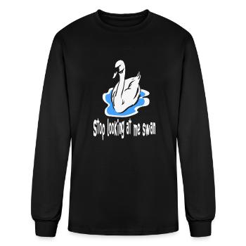 Stop Looking At Me Swan - Men's Long Sleeve T-Shirt - black - Front