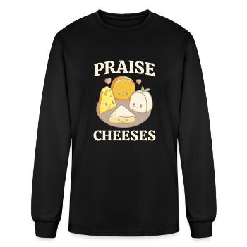 Praise Cheeses Cheese Pun - Men's Long Sleeve T-Shirt - black - Front
