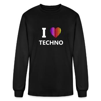 I Love Techno Music - Men's Long Sleeve T-Shirt - black - Front