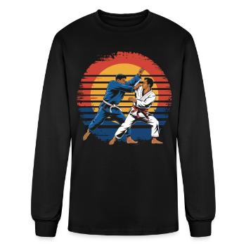 Retro Vintage Jiu Jitsu Martial Arts Grappling - Men's Long Sleeve T-Shirt - black - Front