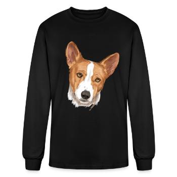 Basenji Dog Portrait - Men's Long Sleeve T-Shirt - black - Front
