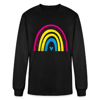 Pan rainbow pan flag queer LGBT pansexual - Men's Long Sleeve T-Shirt - black - Front