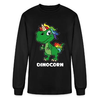 Dinocorn Licorne Dinosaure Fusion - T-shirt à manches longues Homme - noir - Devant