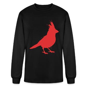 Bird Northern Cardinal - Men's Long Sleeve T-Shirt - black - Front