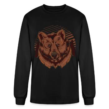 Brown bear forest animal forest dweller gift bear - Men's Long Sleeve T-Shirt - black - Front