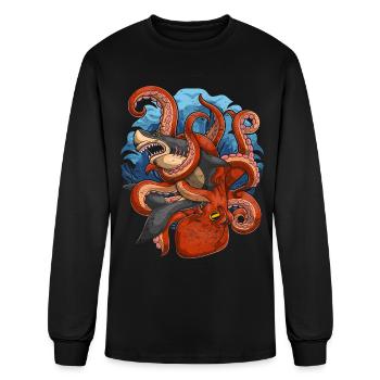 Octopus sea creature shark animal gift octopus - Men's Long Sleeve T-Shirt - black - Front