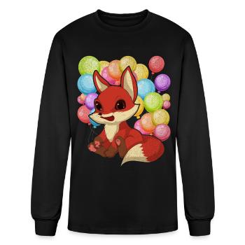 Forest animal forest dweller gift balloon fox - Men's Long Sleeve T-Shirt - black - Front