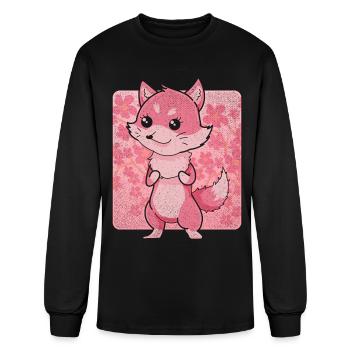 Forest dweller forest animal gift flower kawaii fo - Men's Long Sleeve T-Shirt - black - Front