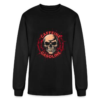 Caffeine And Gasoline Skull - Men's Long Sleeve T-Shirt - black - Front