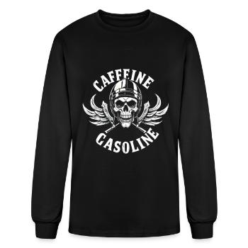 Caffeine And Gasoline Skull - Men's Long Sleeve T-Shirt - black - Front