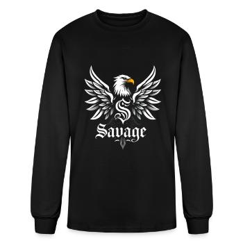 Savage Initial Eagle Faith - Men's Long Sleeve T-Shirt - black - Front