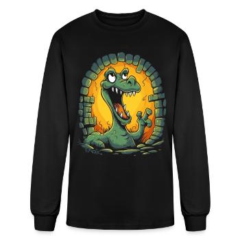 Funny Cartoon Dungeon Dragon Jokes - Men's Long Sleeve T-Shirt - black - Front