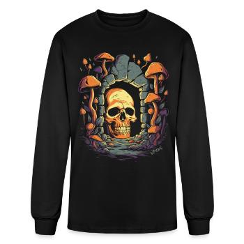 Old Skull in the Mushroom Dungeon - Men's Long Sleeve T-Shirt - black - Front