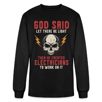 Electrician, Electrics, Construction Site - Men's Long Sleeve T-Shirt - black - Front