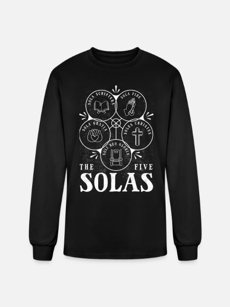 5 Solas, Protestant Christian Reformation - Men's Long Sleeve T-Shirt - black