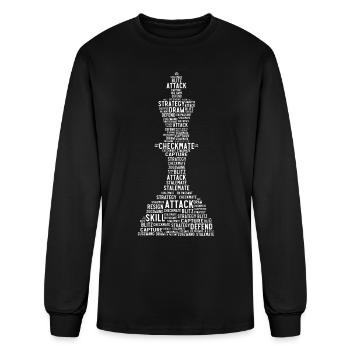 Chess King Word Cloud, Check mate - Men's Long Sleeve T-Shirt - black - Front