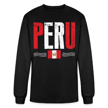 Peru Fan, south america - Men's Long Sleeve T-Shirt - black - Front