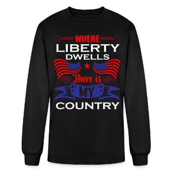 US Patriotic Quotes, Patriot, Patriots - Men's Long Sleeve T-Shirt - black - Front