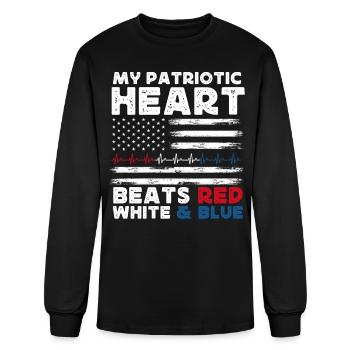 US Patriotic Quotes, Patriot, Patriots - Men's Long Sleeve T-Shirt - black - Front