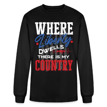 US Patriotic Quotes, Patriot, Patriots - Men's Long Sleeve T-Shirt - black - Front