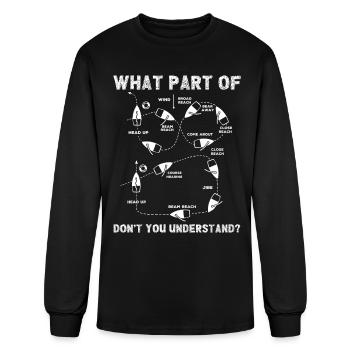 man over boeard maneuver, sailor, sailing - Men's Long Sleeve T-Shirt - black - Front