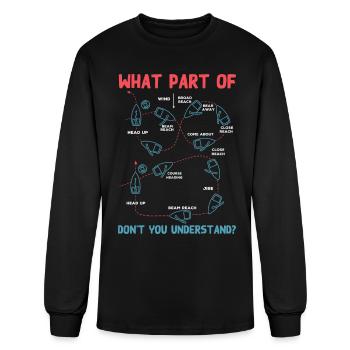 man over boeard maneuver, sailor, sailing - Men's Long Sleeve T-Shirt - black - Front