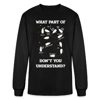 man over boeard maneuver, sailor, sailing - Men's Long Sleeve T-Shirt - black - Front