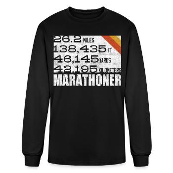Marathoner, Marathon, RUnner, 26.2 - Men's Long Sleeve T-Shirt - black - Front