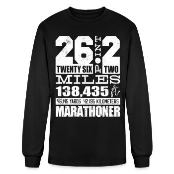 Marathoner, Marathon, RUnner, 26.2 - Men's Long Sleeve T-Shirt - black - Front