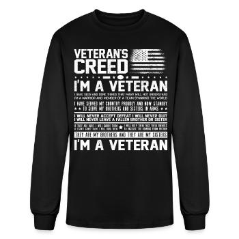Veterans Creed, Veterans - Men's Long Sleeve T-Shirt - black - Front