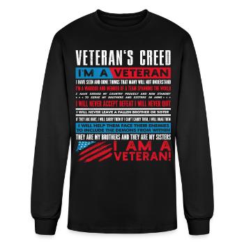 Veterans Creed, Veterans - Men's Long Sleeve T-Shirt - black - Front