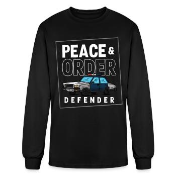 Police Officer Costume - Men's Long Sleeve T-Shirt - black - Front
