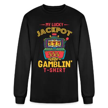 SLot Mashine, Gambler, Gambling - Men's Long Sleeve T-Shirt - black - Front
