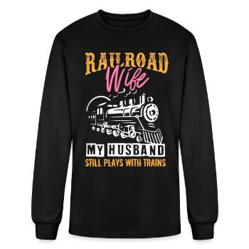Railroad Conductor, Railroad Railfan - Men's Long Sleeve T-Shirt - black - Front