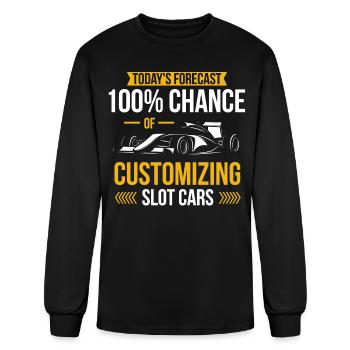 Slot Car Racing, Miniature Cars - Men's Long Sleeve T-Shirt - black - Front