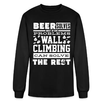 Wall Climber, Wall climbing - Men's Long Sleeve T-Shirt - black - Front