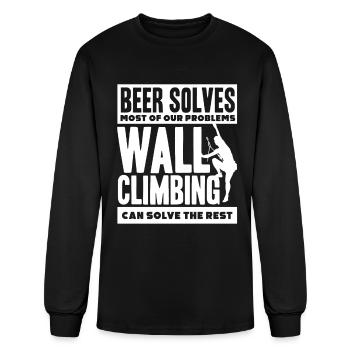 Wall Climber, Wall climbing - Men's Long Sleeve T-Shirt - black - Front